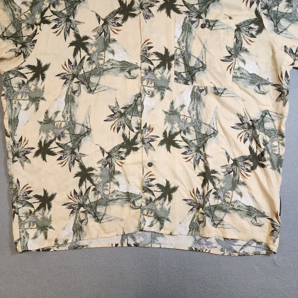 Natural Issue Mens Shirt Beige Floral Hawaiin XL Short Sleeve Button Up - Picture 6 of 16